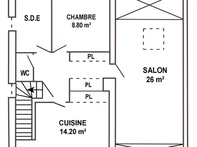 Plan de l'établissement Gîte Confortable entre Nantes et la Mer avec Parking Sécurisé et Coin Détente Privé - FR-1-306-885