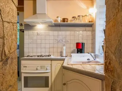 Cuisine ou kitchenette dans l'établissement Gîte au bord du lac avec jardin clos, cheminée et Wifi à Joué-sur-Erdre - FR-1-306-942