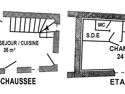 Plan de l'établissement Gîte typique au cœur de Monnières, proche Sèvre, jardin privatif, Wifi, idéal pour pêche et rando - FR-1-306-985
