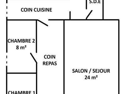 Plan de l'établissement Gîte à la campagne avec jardin clos, terrasse, wifi et vélos - entre Ancenis et Châteaubriant - FR-1-306-1111