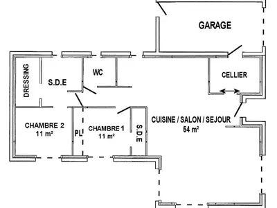 Plan de l'établissement Gîte moderne avec confort, près de la mer, jardin clos, garage, WiFi, et équipements bébé - FR-1-306-1173