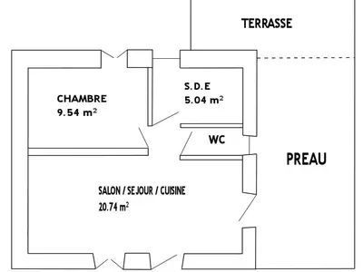 Plan de l'établissement Gîte champêtre rénové avec terrasse & équipements, proche Pornic - animaux acceptés - FR-1-306-1027