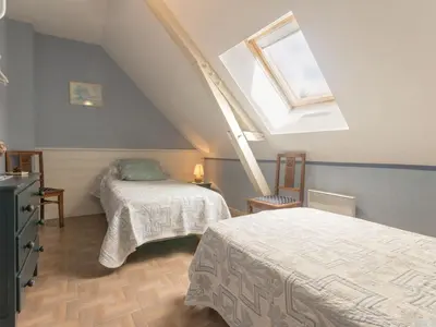 Un ou plusieurs lits dans un hébergement de l'établissement Maison de charme avec piscine et grand jardin, près d'Ancenis - idéal pour familles et balades - FR-1-306-1151