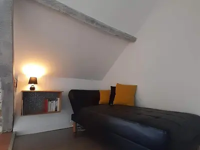 Coin salon dans l'établissement Évasion champêtre entre Ancenis et Nantes - Maison rénovée avec jardin clos, pêche et animaux - FR-1-306-873