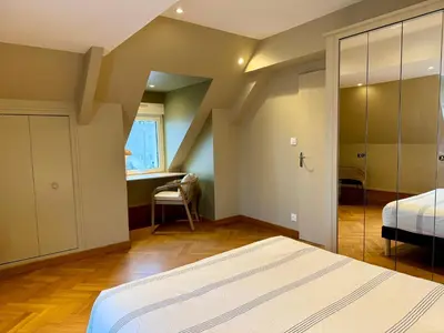Un ou plusieurs lits dans un hébergement de l'établissement Gîte Loirizon vue Loire 4 personnes