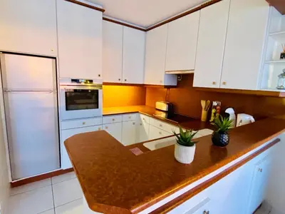 Cuisine ou kitchenette dans l'établissement Gîte Loirizon vue Loire 4 personnes