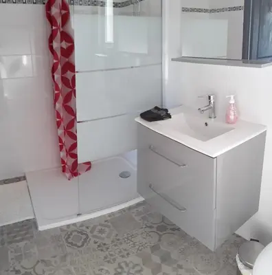 Salle de bains dans l'établissement Gîte de La Ribotière à 15 min du Puy du Fou
