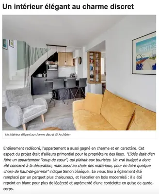 Coin salon dans l'établissement Sublime duplex Nantes Cathédrale