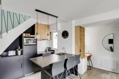 Cuisine ou kitchenette dans l'établissement Sublime duplex Nantes Cathédrale