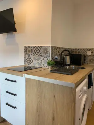 Cuisine ou kitchenette dans l'établissement BLUE MOON