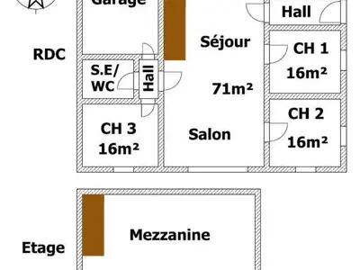 Plan de l'établissement Maison indépendante avec jardin et BBQ, 3 chambres, proche des oiseaux du Marais - FR-1-426-95
