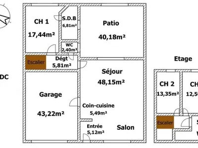 Plan de l'établissement Charmante grange rénovée avec grand terrain, Wi-Fi, barbecue, proche ferme et nature - FR-1-426-131