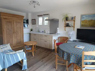 Cuisine ou kitchenette dans l'établissement Gîte 