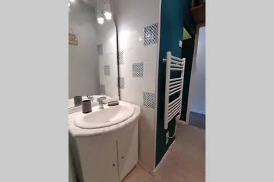 Salle de bains dans l'établissement STUDIO 150M DE LA PLAGE DES DEMOISELLES