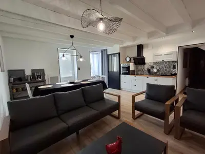 Cuisine ou kitchenette dans l'établissement Gîte 