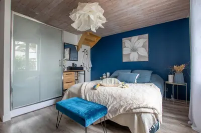 Un ou plusieurs lits dans un hébergement de l'établissement Maison 10 personnes - Jardin - Noirmoutier-en-l Ile
