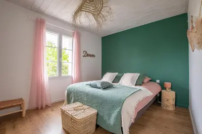 Un ou plusieurs lits dans un hébergement de l'établissement Maison 10 personnes - Jardin - Noirmoutier-en-l Ile