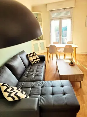 Coin salon dans l'établissement St Jak Appartement