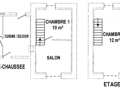 Plan de l'établissement Maison familiale moderne, 300m du centre, 500m de la mer, WIFI gratuit, draps inclus. - FR-1-306-1206