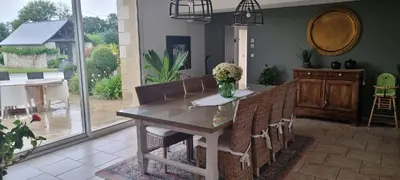 Balcon ou terrasse dans l'établissement Maison de Campagne de charme avec piscine privée classée 3 étoiles