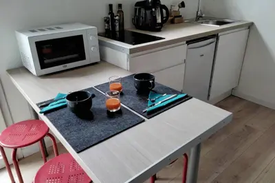 Cuisine ou kitchenette dans l'établissement le studio du fou