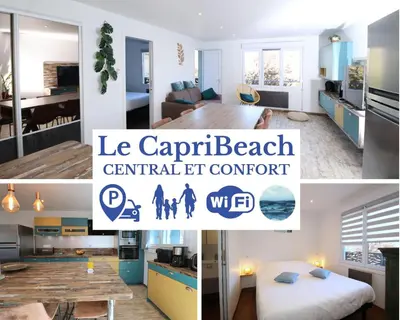 Un ou plusieurs lits dans un hébergement de l'établissement Le CapriBeach by TAH - Top emplacement & Parking
