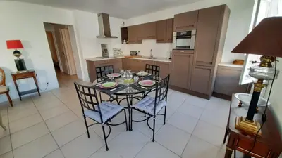 Cuisine ou kitchenette dans l'établissement LES PALUDIERS Appartement 2 chambres centre-ville