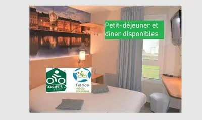 Un ou plusieurs lits dans un hébergement de l'établissement Hôtel Inn Design & Restaurant Châteaubriant