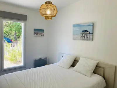 Un ou plusieurs lits dans un hébergement de l'établissement Maison de la forêt, terrasse plein sud et standing