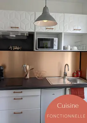 Cuisine ou kitchenette dans l'établissement Appartement Hypercentre Calme proche Centre des Congrès