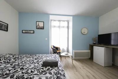 Un ou plusieurs lits dans un hébergement de l'établissement Segré centre ? studio ? 24m² ? cuisne ? wifi ? TOUT NEUF!