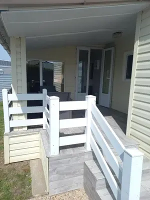 Balcon ou terrasse dans l'établissement Mobilhome spacieux