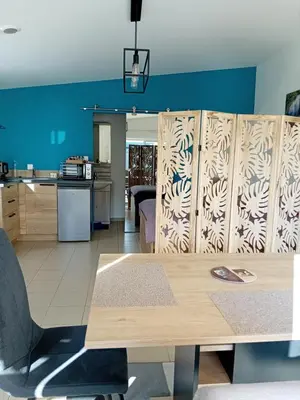 Cuisine ou kitchenette dans l'établissement La Pépite de l'océan