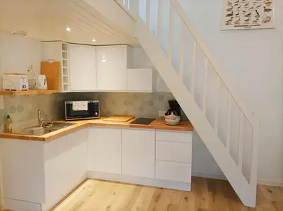 Cuisine ou kitchenette dans l'établissement Maison Bord de mer à Noirmoutier
