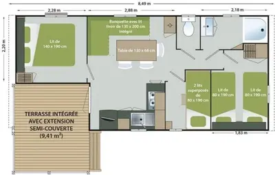 Plan de l'établissement Camping Onlycamp du Moulin
