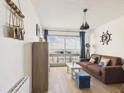Coin salon dans l'établissement Profiter de ce bel appartement à Saint Hilaire de Riez!