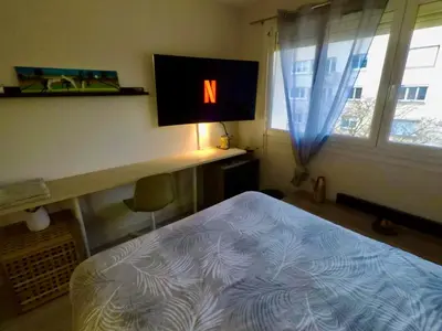 Un ou plusieurs lits dans un hébergement de l'établissement Charming & cosy rooms Nantes (chambres chez l'habitant)