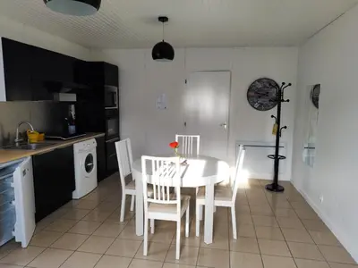 Cuisine ou kitchenette dans l'établissement Chalet 38 m2, au calme reposant, près du puy /fou