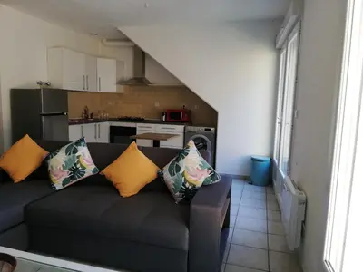 Cuisine ou kitchenette dans l'établissement Gîte d'Anouck au coeur d'Oudon proche baignade