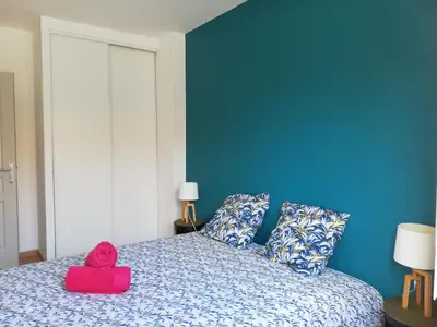 Un ou plusieurs lits dans un hébergement de l'établissement Gîte d'Anouck au coeur d'Oudon proche baignade