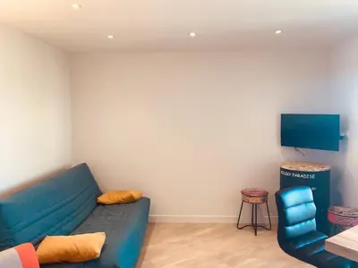 Télévision ou salle de divertissement dans l'établissement 180° vue océan, T3 marin haut de gamme