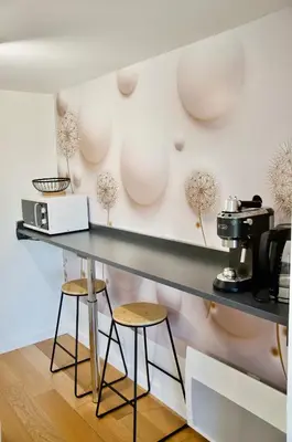 Cuisine ou kitchenette dans l'établissement gîte le Champ Libre