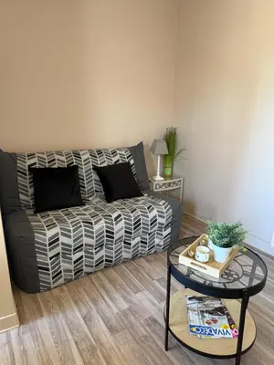 Coin salon dans l'établissement 2 logements séparés 2 et 5 couchages au Rez-de-Chaussée à Chambretaud, 5 min Puy du Fou