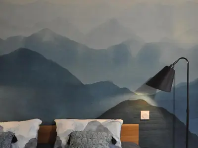 Vue générale sur la montagne ou vue sur la montagne depuis la maison de vacances