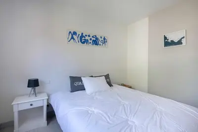 Un ou plusieurs lits dans un hébergement de l'établissement Vue mer - Appartement face mer pour 6