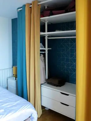 Un ou plusieurs lits dans un hébergement de l'établissement Bel appartement avec vue directe sur loire