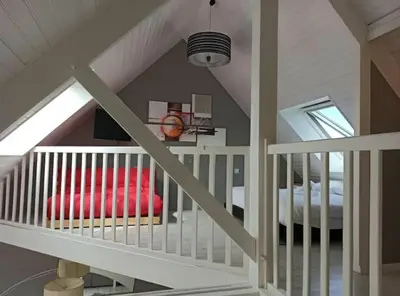 Un ou plusieurs lits dans un hébergement de l'établissement Superbe loft 90m² proche parc expo Nantes (6p)