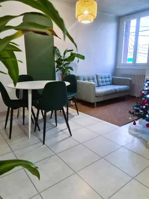 Coin salon dans l'établissement Bel appartement à 3 min de la plage de 60m²