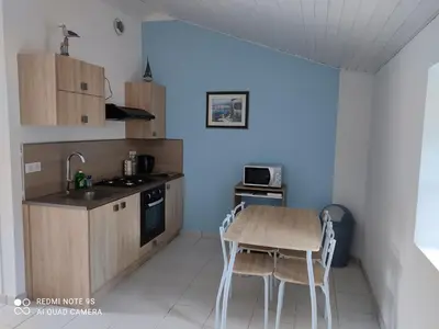 Cuisine ou kitchenette dans l'établissement Studio Gîtes des Colombières Piscine & Spa