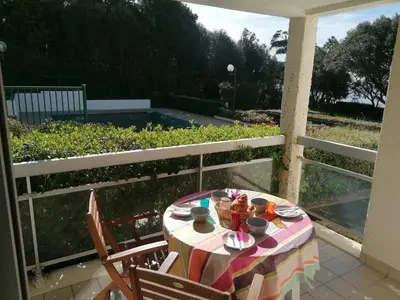 Balcon ou terrasse dans l'établissement Appartement Pornic vue mer